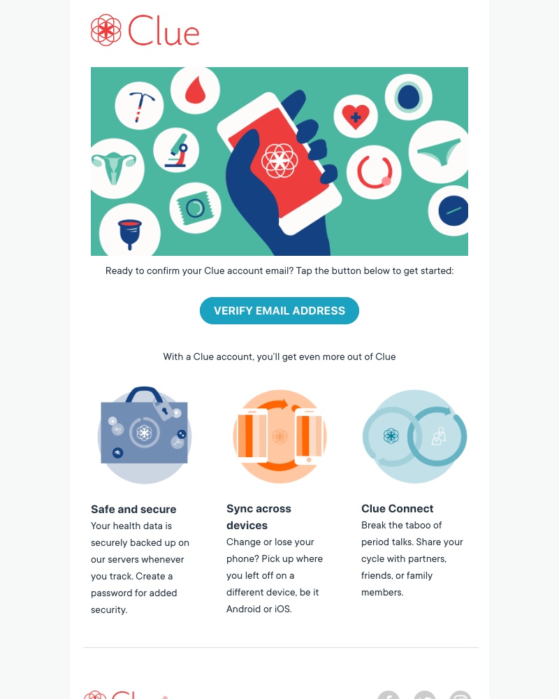 Clue - Open this email to verify your Clue account π΄