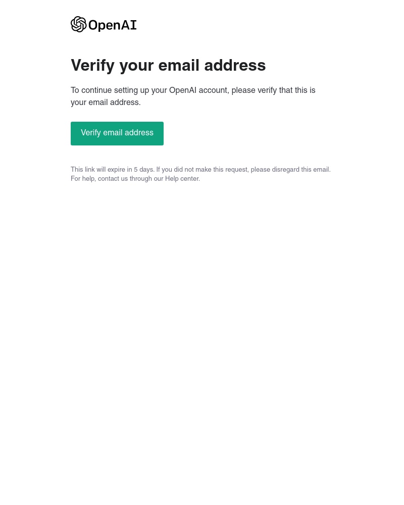 ChatGPT - OpenAI - Verify your email
