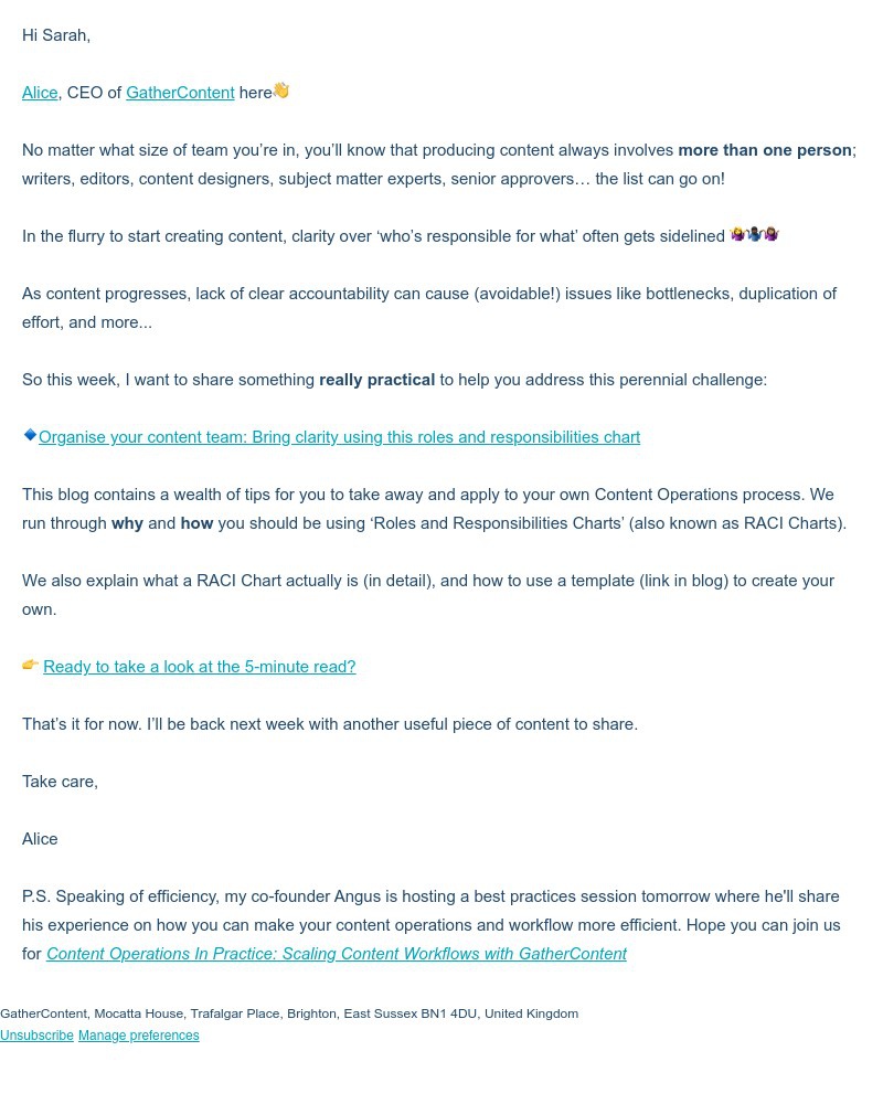 GatherContent - Organise your content team