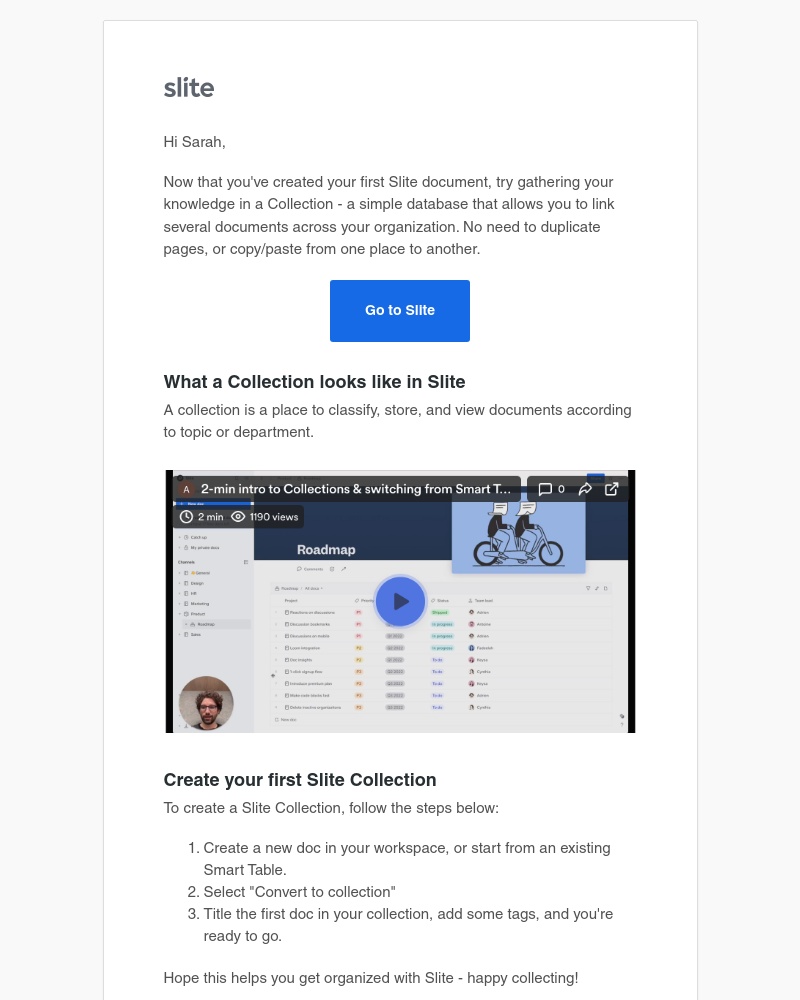 Slite - Organize your Slite docs in a Collection