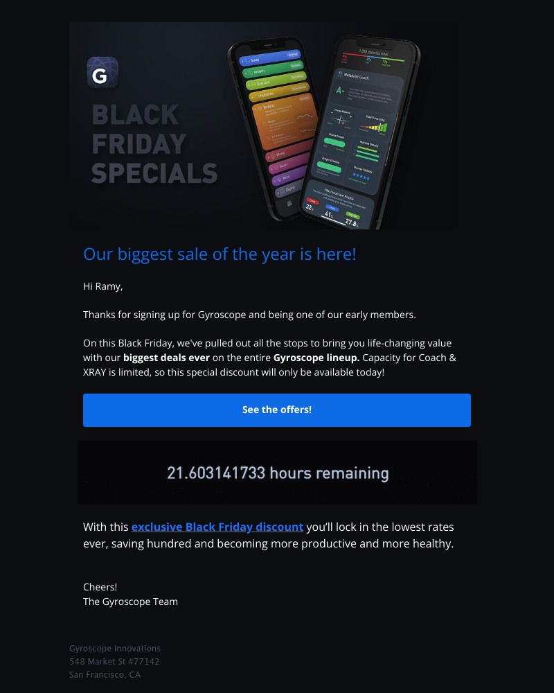 Gyroscope - Our Biggest Sale Ever! Amazing Black Friday deals for you Ramy… ✨👀