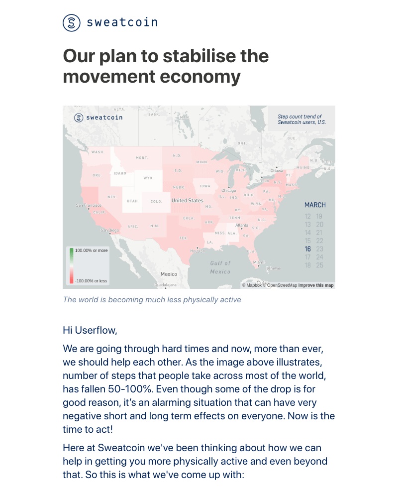 Sweatcoin - Our plan to stabilise the movement economy