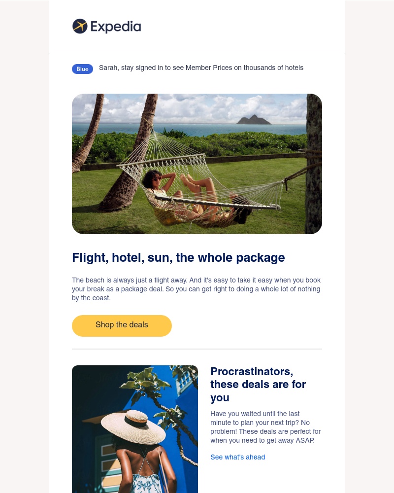 Expedia - Package deals for beachy getaways