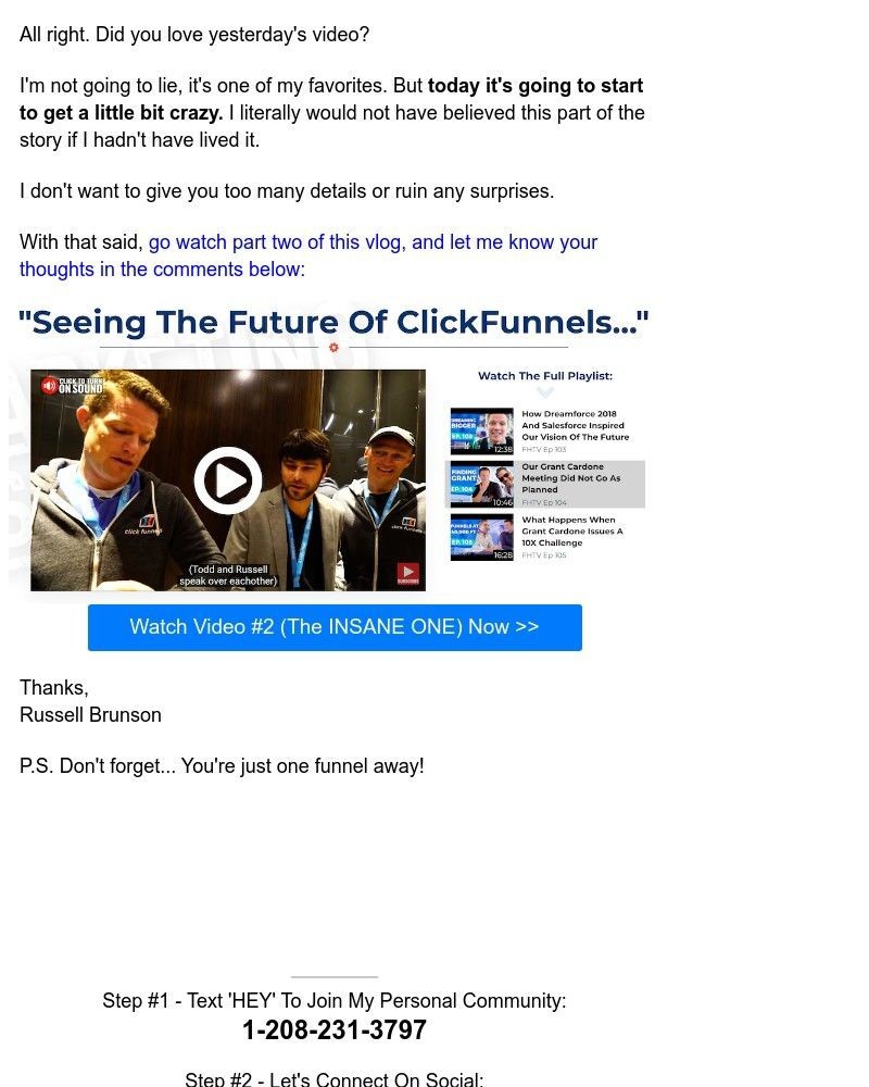 ClickFunnels - (part 2 of 3) ...you won't believe this part of the story