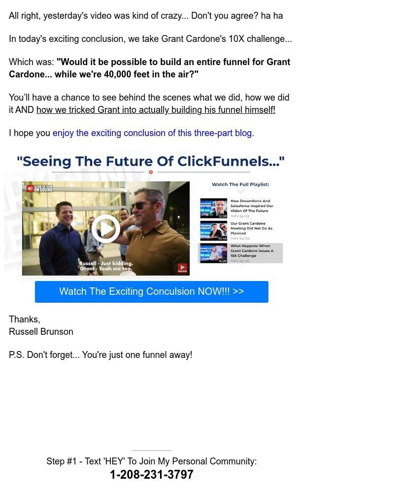 ClickFunnels - (part 3 of 3) ...the 10X challenge