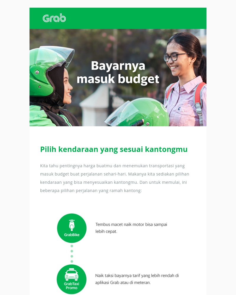 Grab - Perlu transportasi yang ramah kantong buat ke mana-mana? 🚗🚙