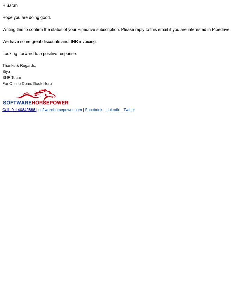 Pipedrive - Pipedrive Subscription Next steps