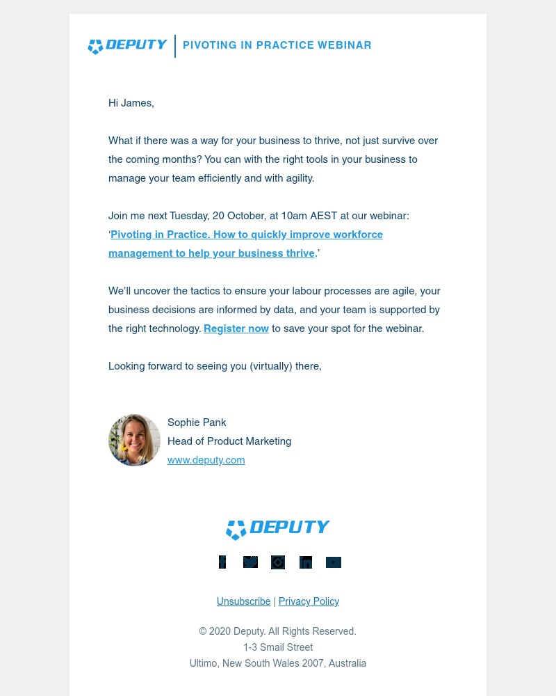 Deputy - Pivoting in practice. How to quickly improve workforce management to help your business thrive