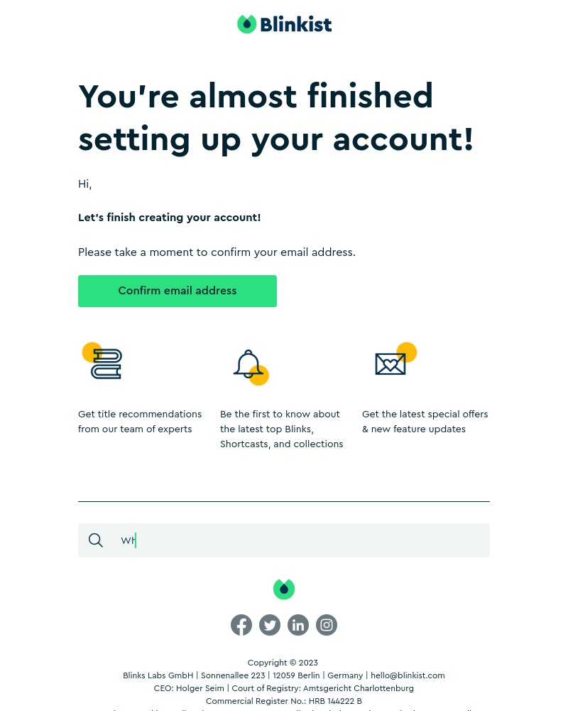 Blinkist - Please confirm your email address