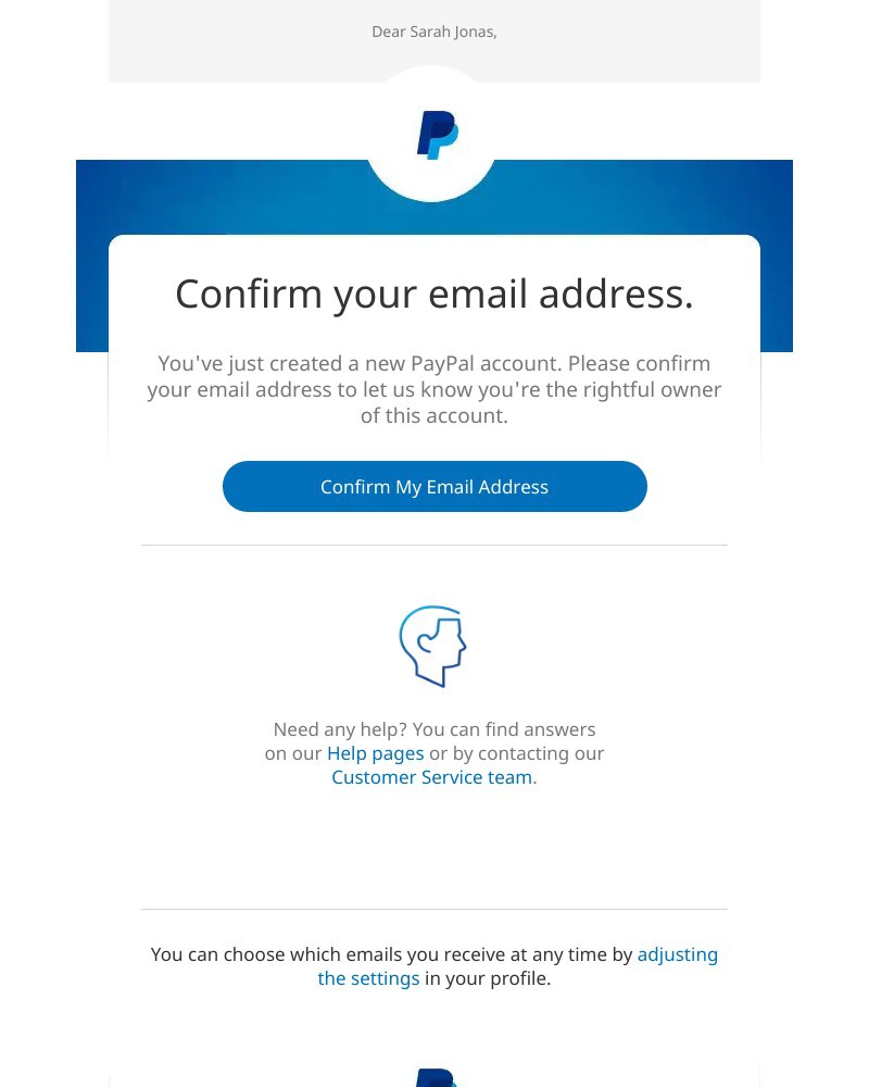 PayPal - Please confirm your email address