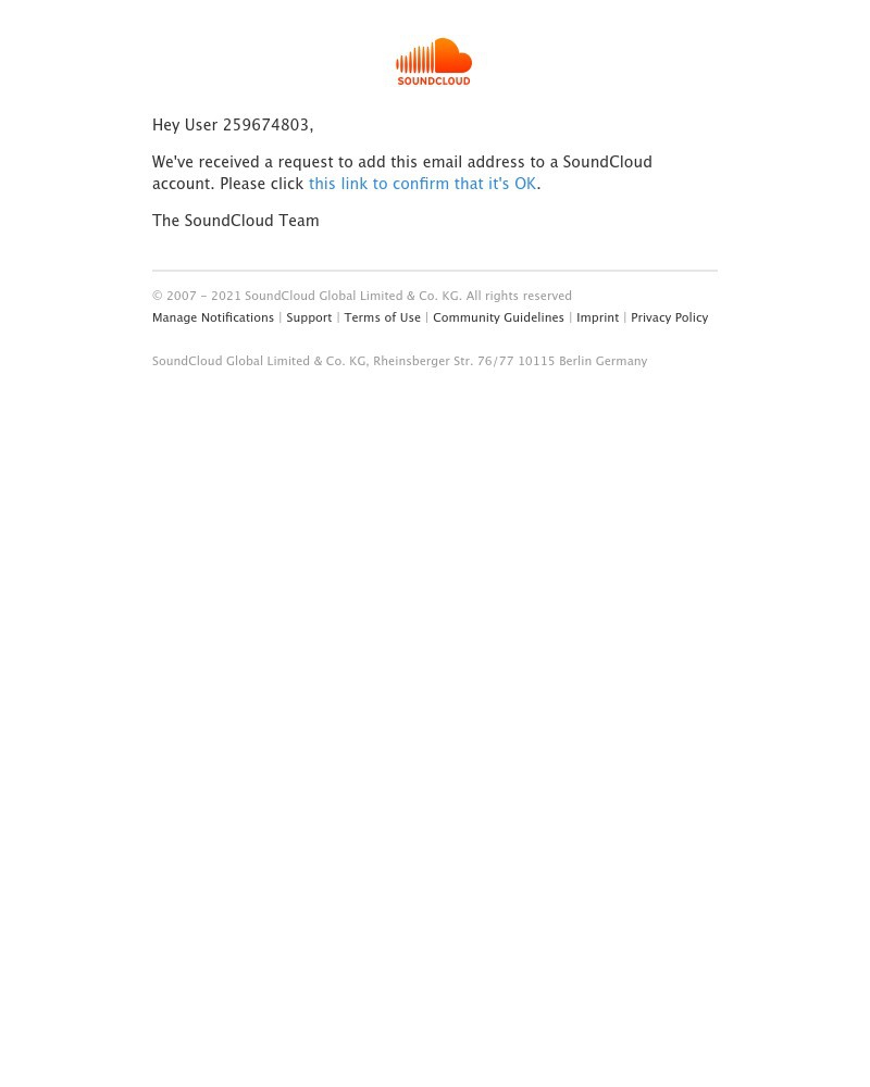 SoundCloud - Please confirm your email address