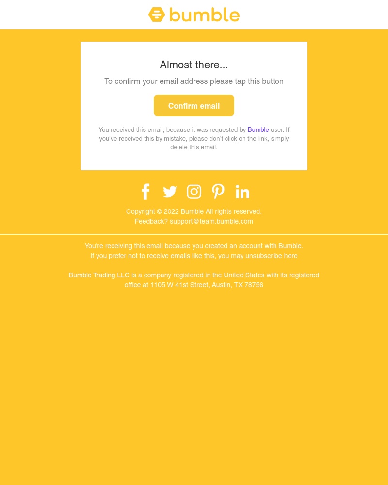 Bumble - 👋 Please confirm your email address