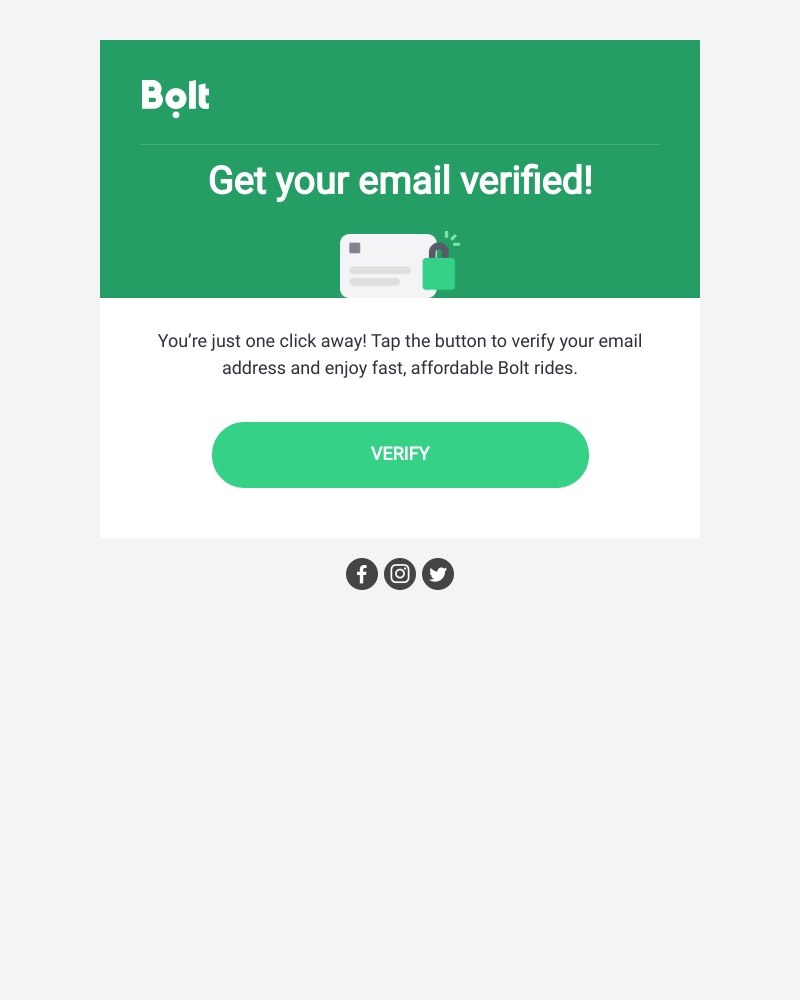 Bolt - Please verify your email