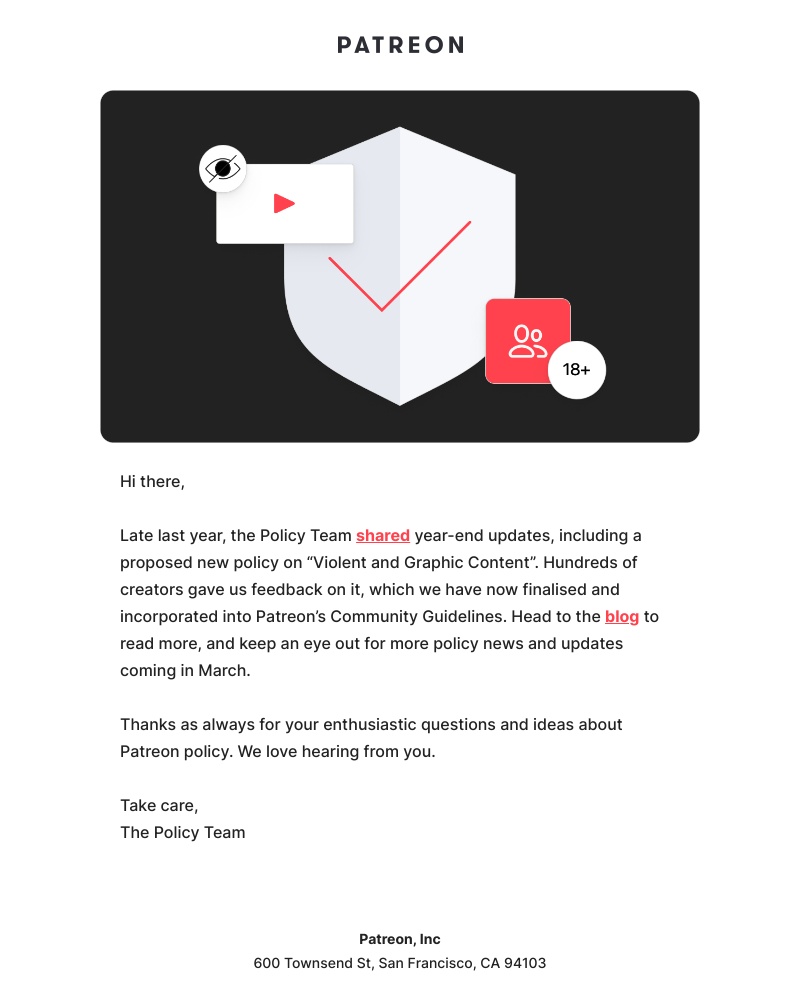 Patreon - Policy recap: How creator feedback shaped our new guidelines