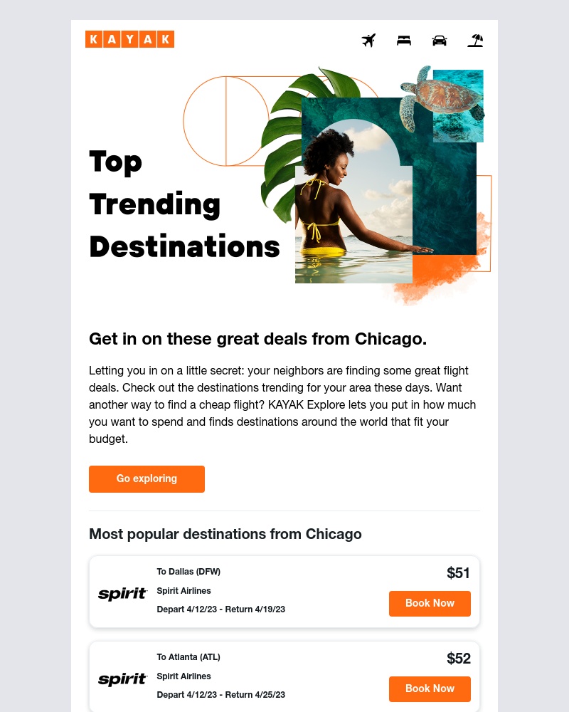 Kayak - Price Alert: Airfare holding steady for your flights from CHI to one of these top destinations