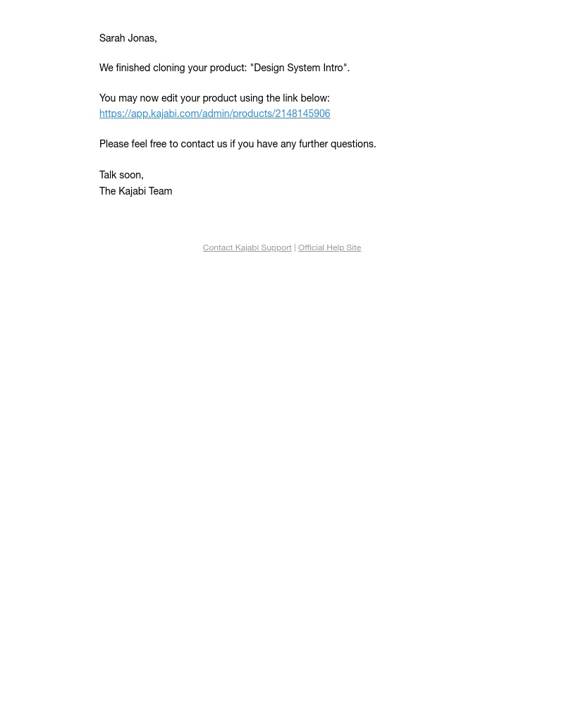 Kajabi - Product clone completed