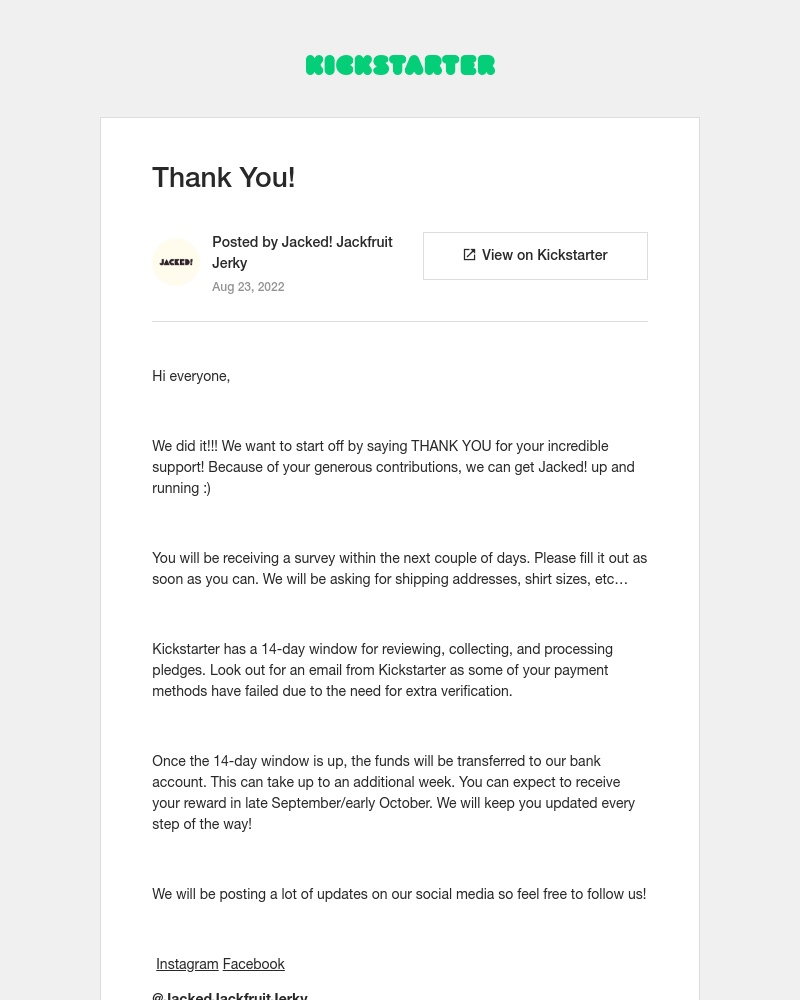 Kickstarter - Project Update #3: Jacked! Jackfruit Jerky by Jacked! Jackfruit Jerky