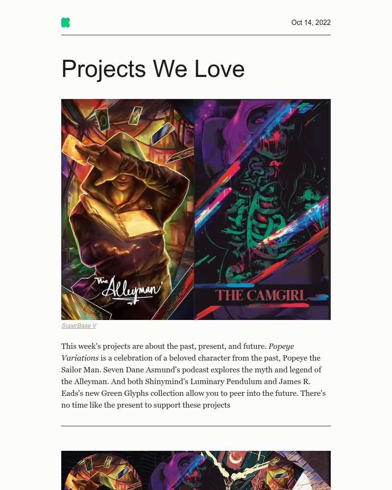 Kickstarter - Projects We Love: Past, present, and future