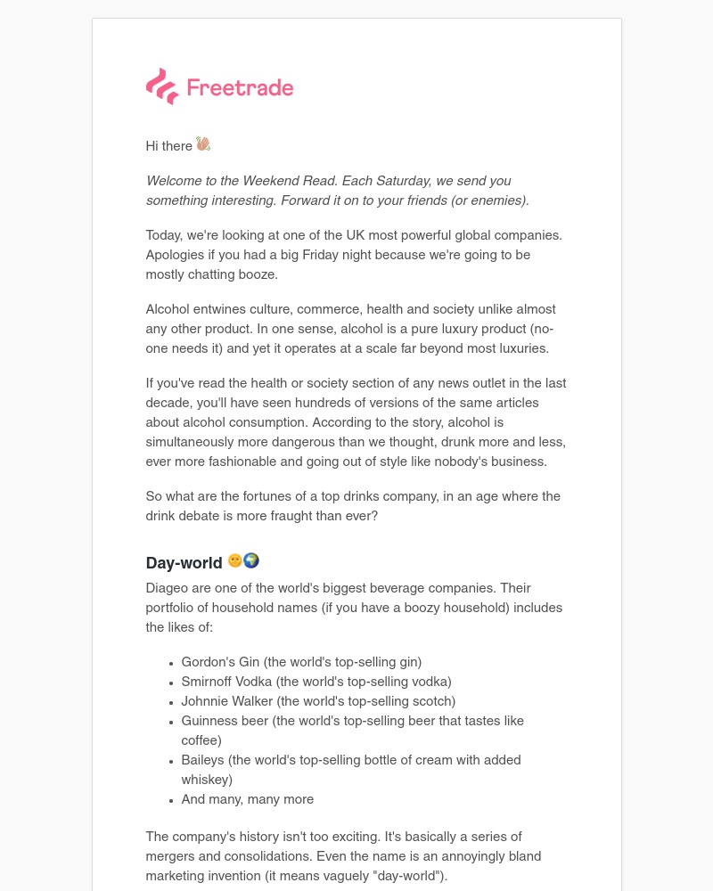 Freetrade - Propping up the bar 🍷