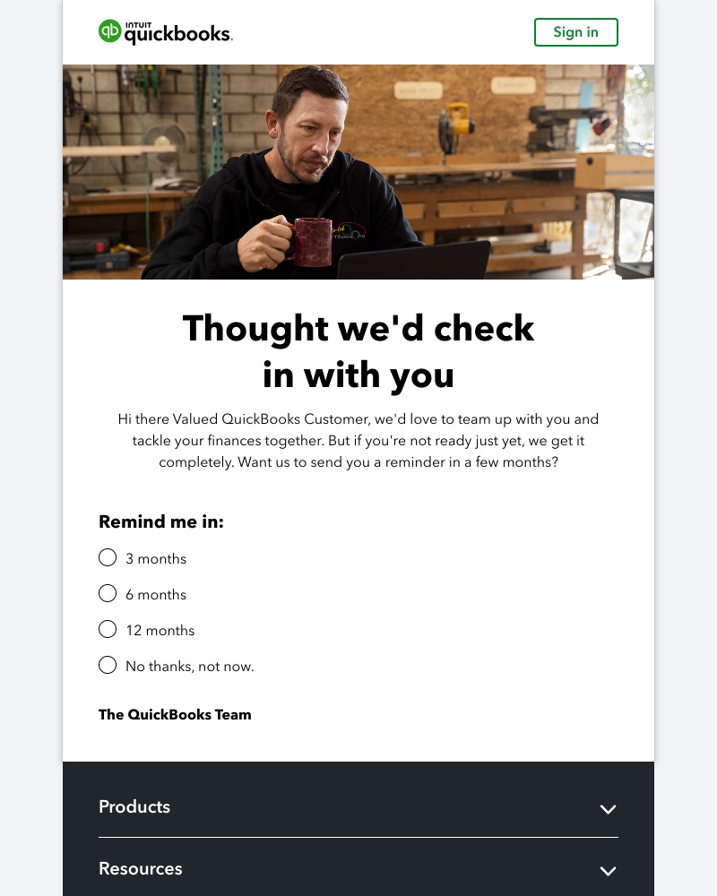 QuickBooks - QuickBooks checking in...