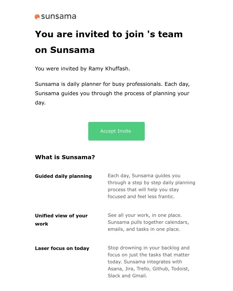 Sunsama - Ramy Khuffash invited you to Sunsama