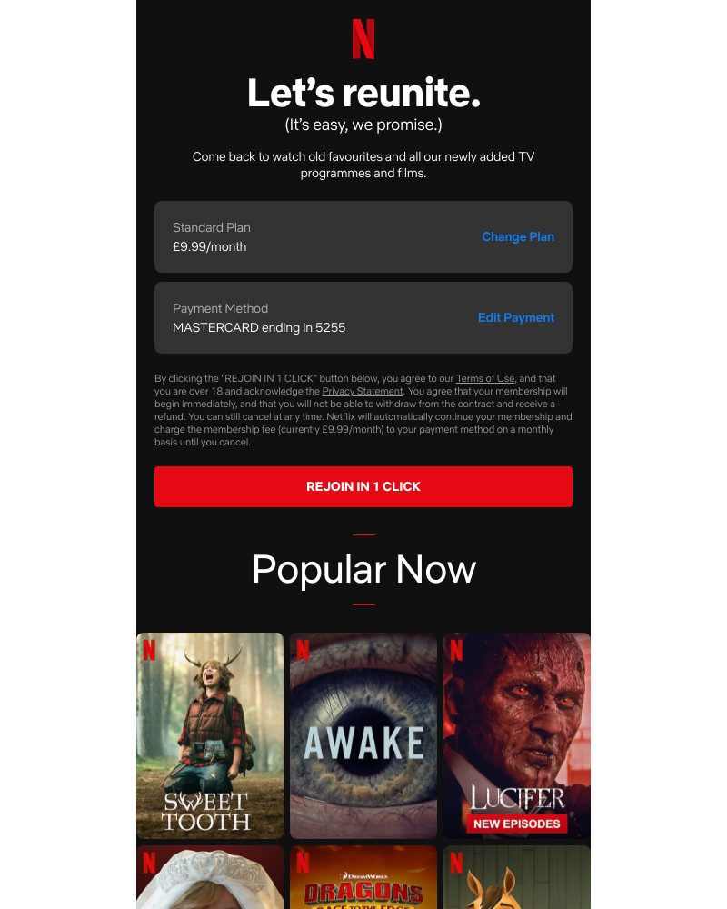 Netflix - Ramy, try Netflix again today.