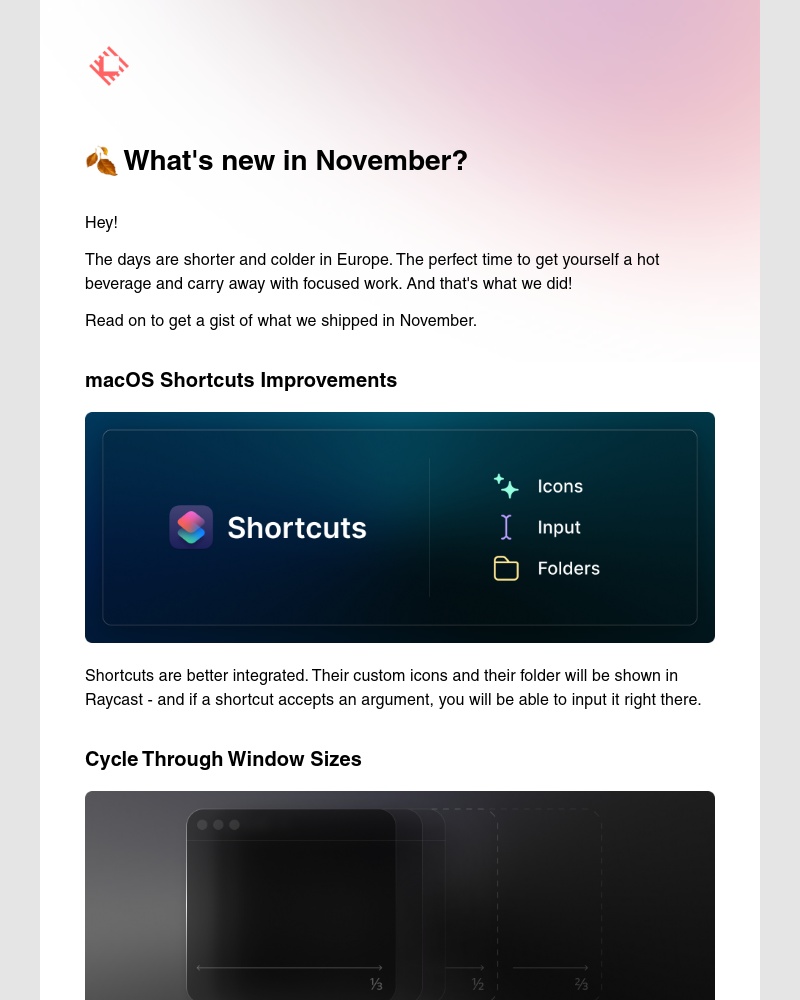 Raycast - 🍂 Raycast: macOS Shortcuts, Window Cycling, Calculator History and more