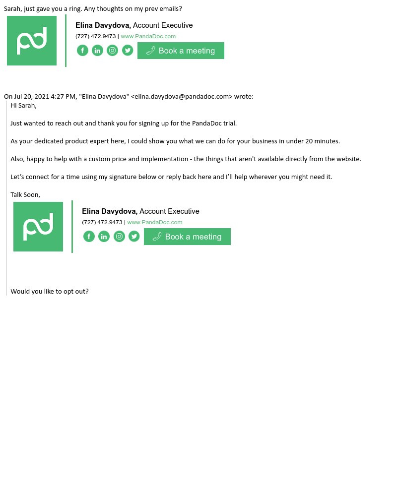 PandaDoc - Re: PandaDoc