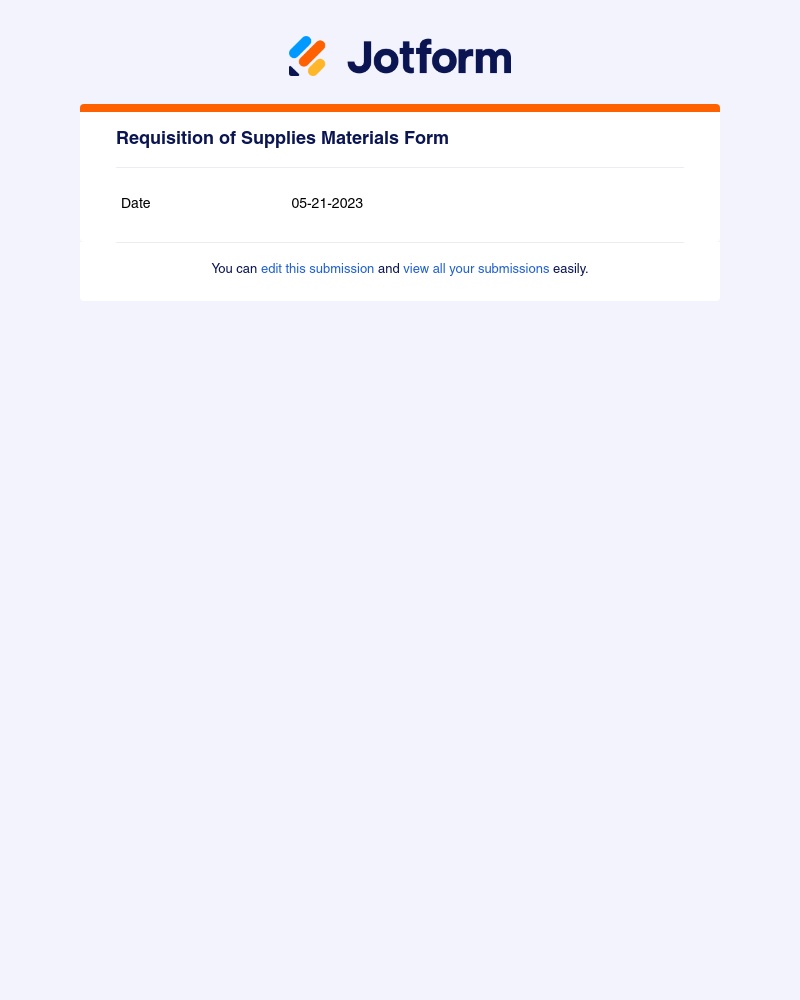 Jotform - Re: Requisition of Supplies Materials Form -