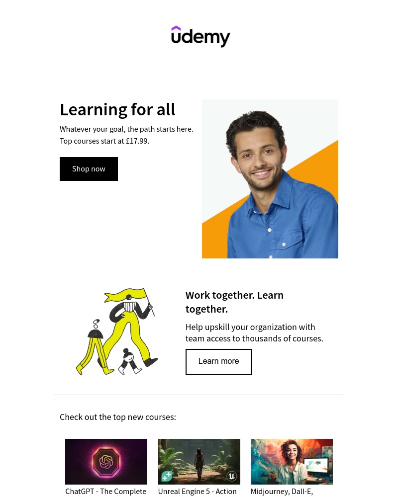 Udemy - Reach where you want to be with top courses from £17.99