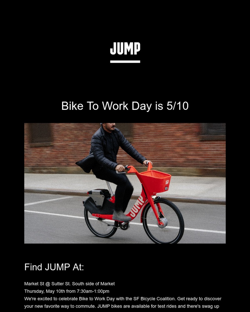 Jump Bikes - Ready for Bike To Work Day?