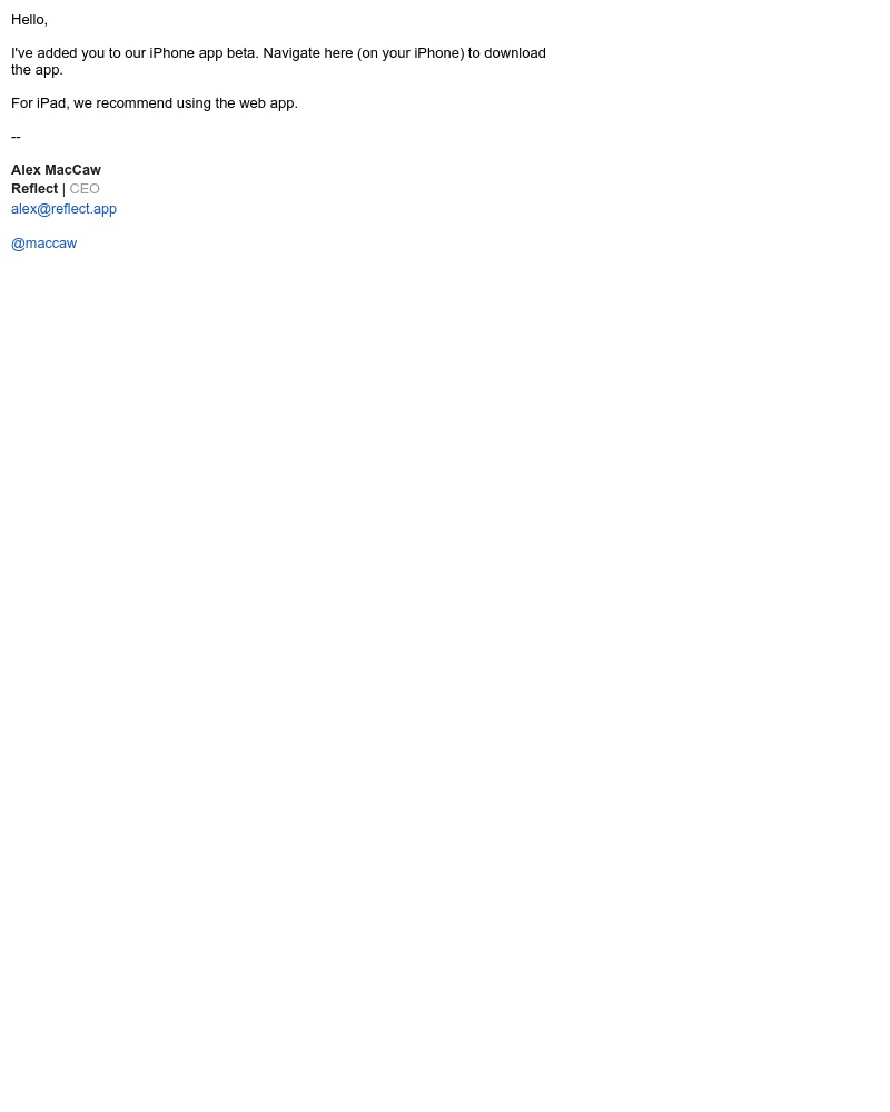Reflect - Reflect iPhone app TestFlight