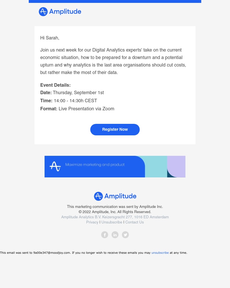 Amplitude - Register Now: Digital Analytics in a Downturn Webinar