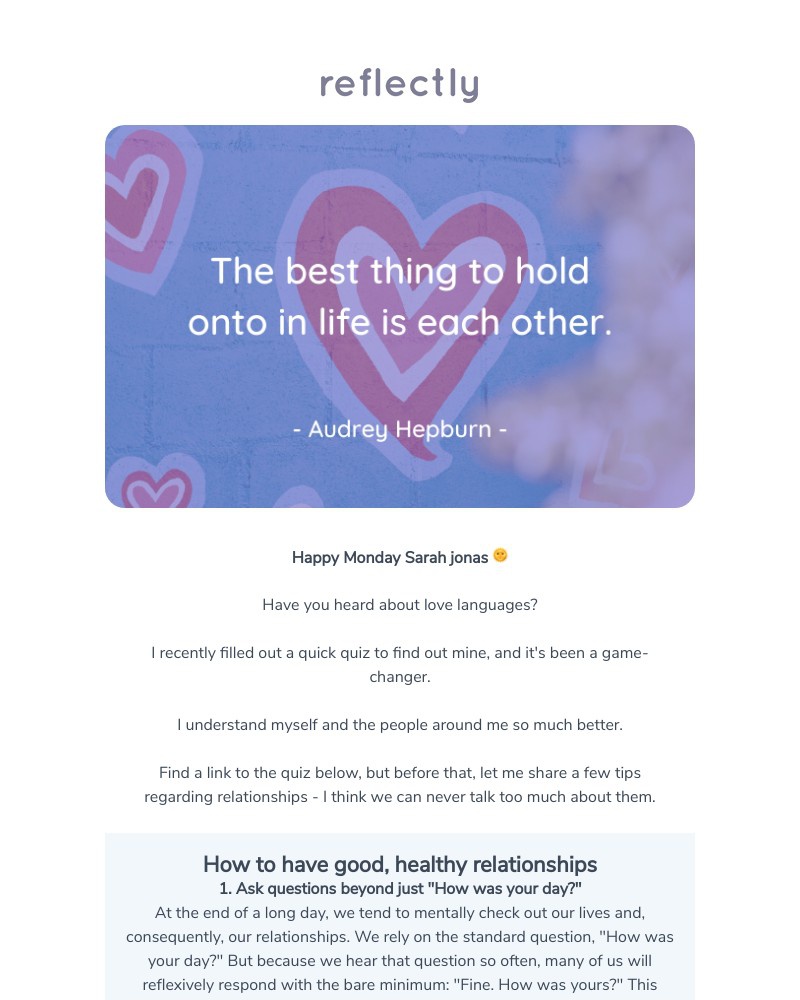 Reflectly - Relationship tips and love languages ❤️