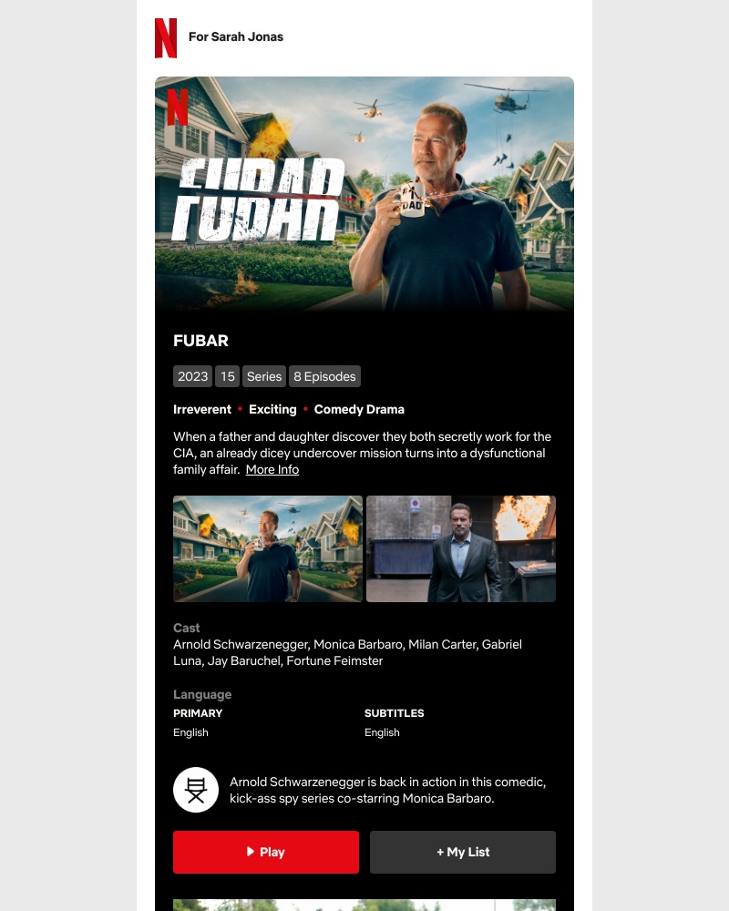 Netflix - 🔔 Reminder: FUBAR is now on Netflix