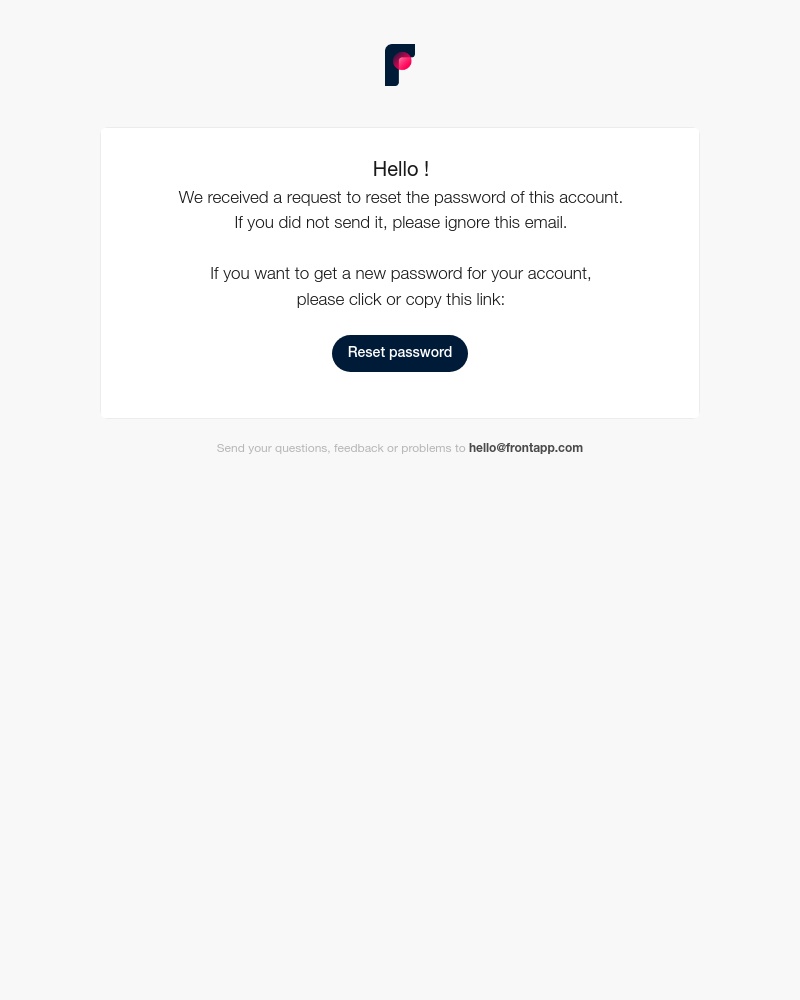 Front - Reset your password