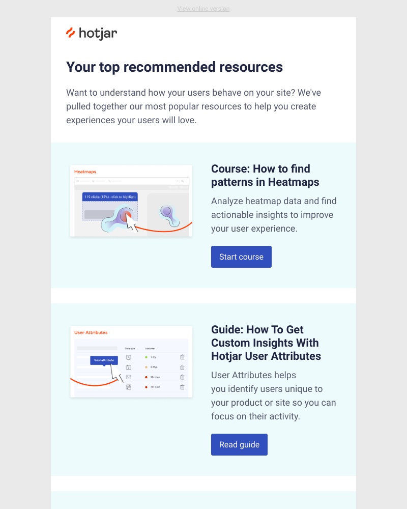 Hotjar - Resource recommendations for you