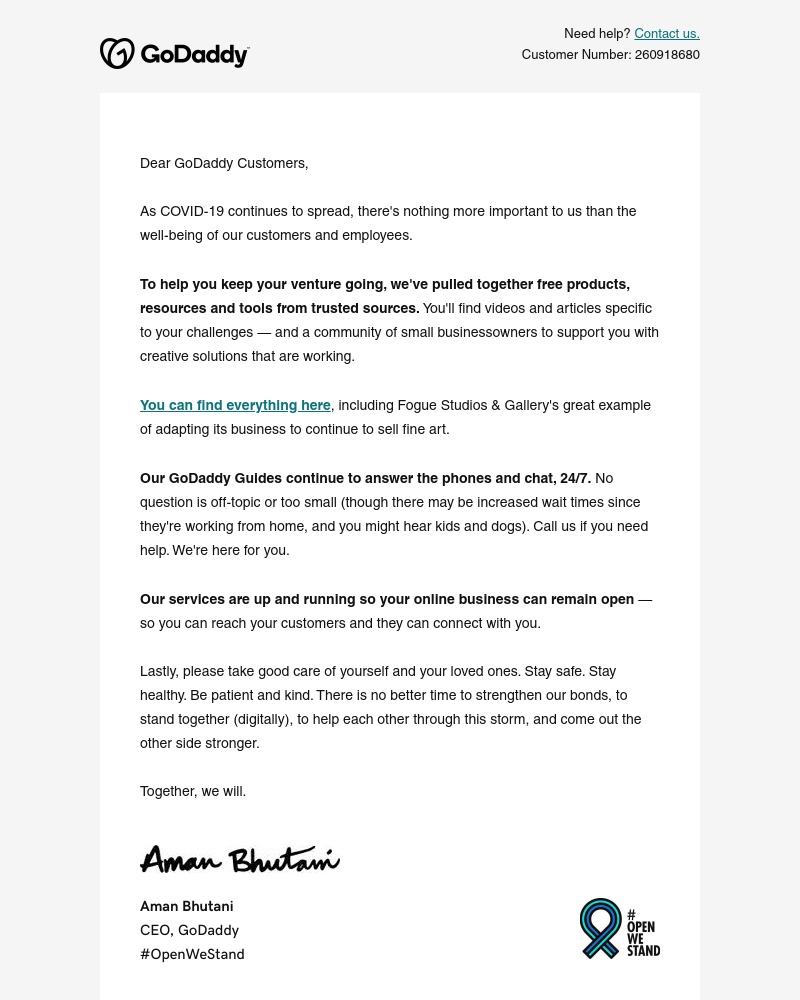 GoDaddy - Resources to help you stay open during COVID-19.