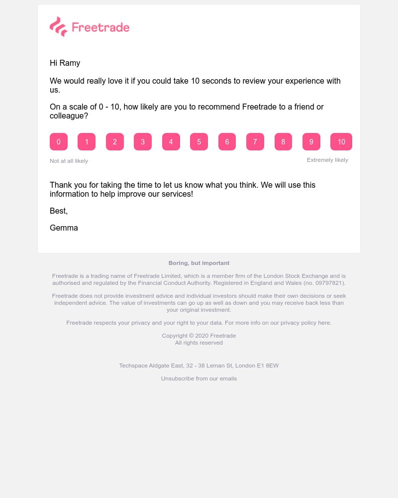 Freetrade - Review your Freetrade experience!