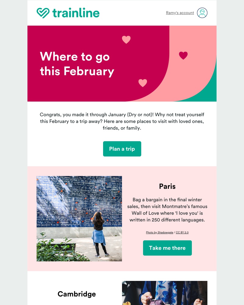 Trainline - Reward yourself for surviving January