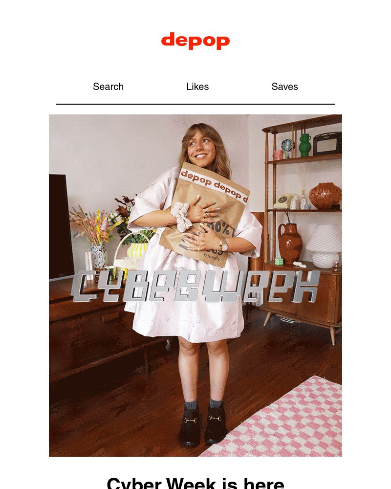 Depop - Right now: save up to 50% this Cyber Week