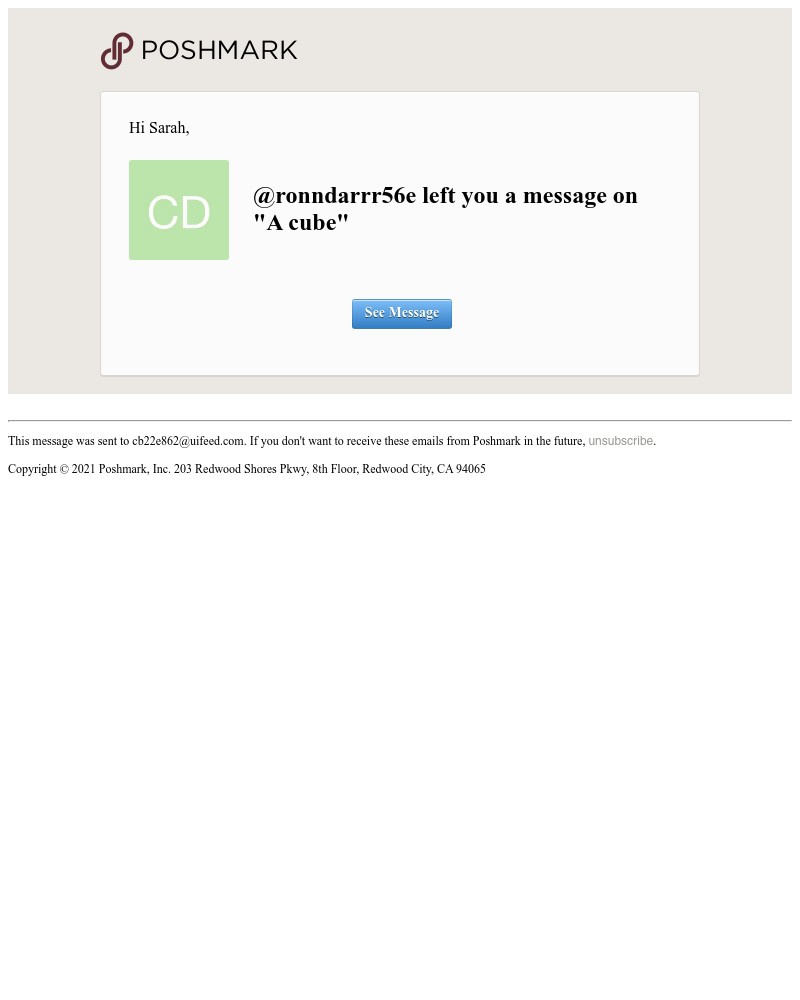 Poshmark - @ronndarrr56e left you a comment on "A cube"