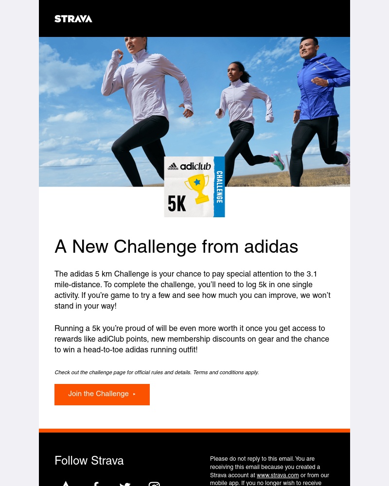 Strava - Run 5k all in one go with adidas