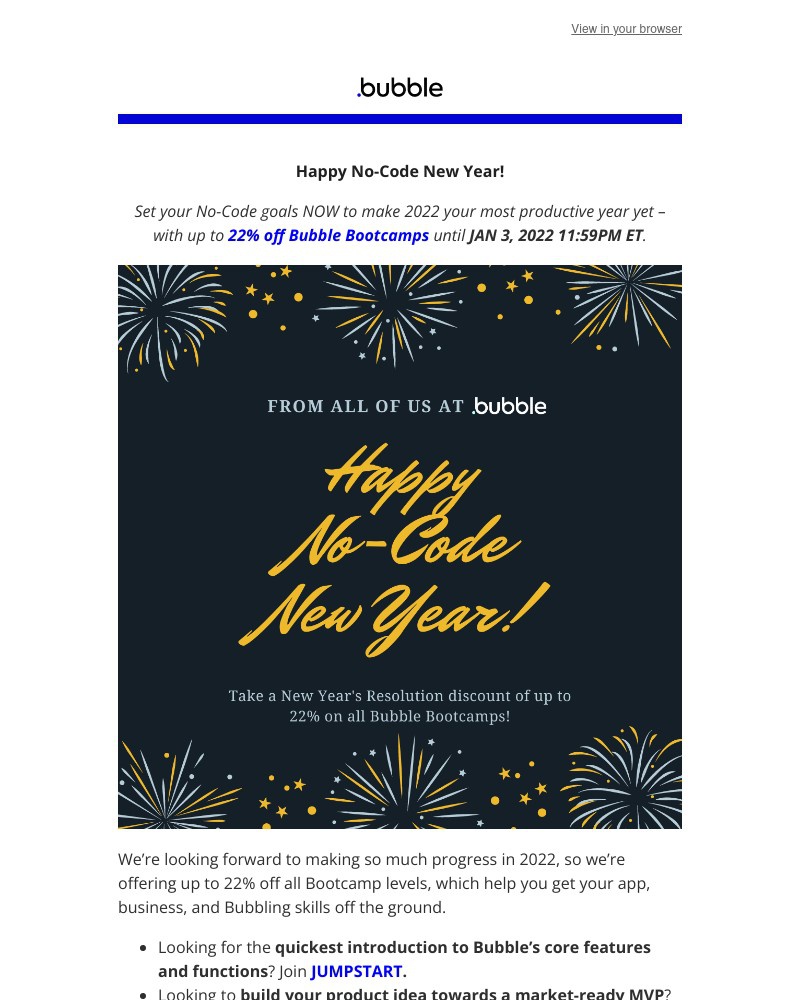 Bubble - SALE: New Year's Resolution 22% off until 2022