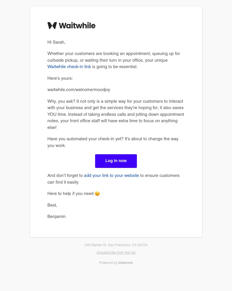 Waitwhile - Sarah, automation is the name of the game!