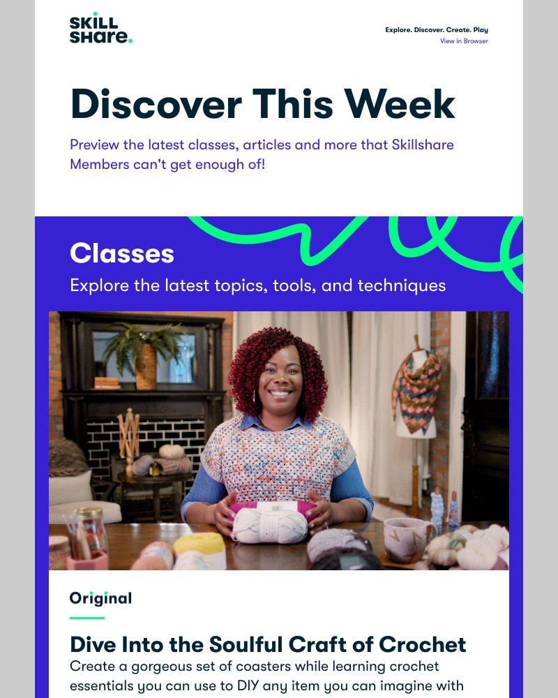 Skillshare - Sarah, Discover Crochet, Illustrate On-the-Go, and More!