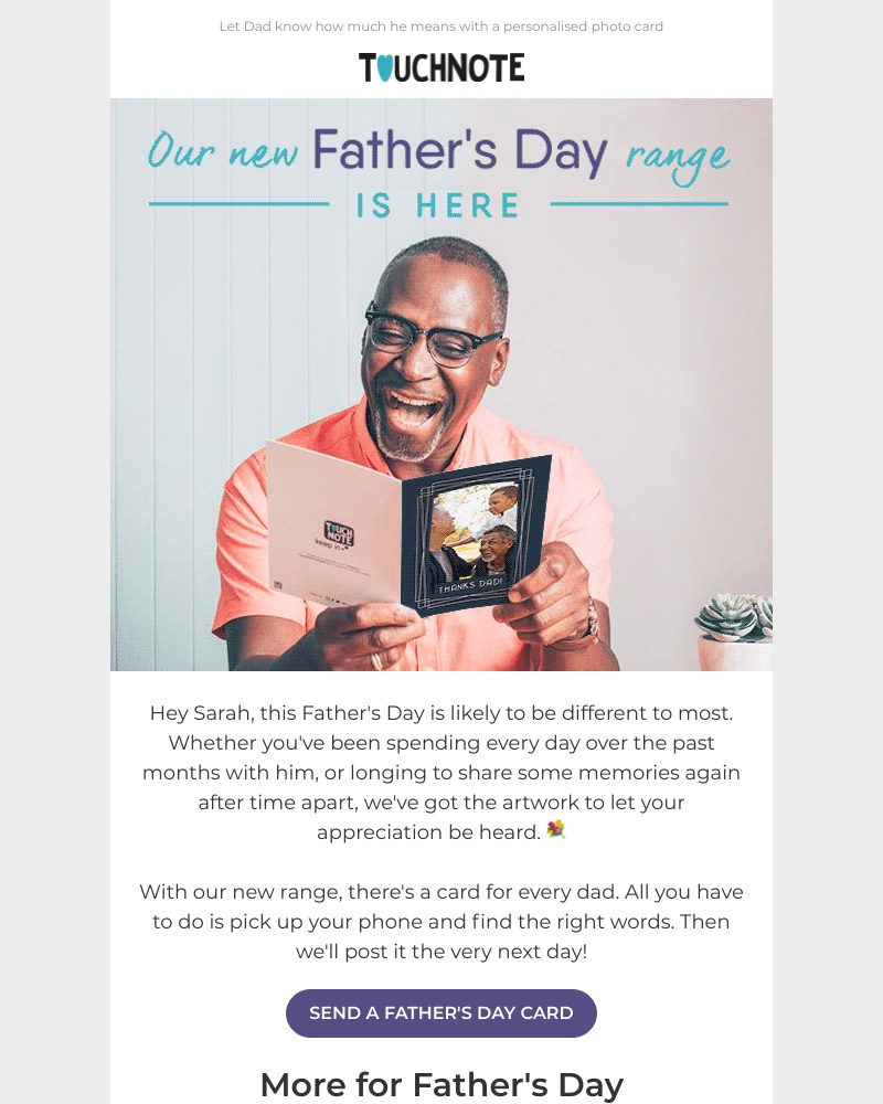 TouchNote - Sarah, have you seen our new Father's Day range? 💐