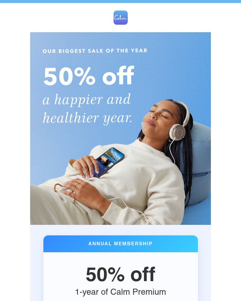 Calm - Sarah, it's finally here. Redeem yours today.