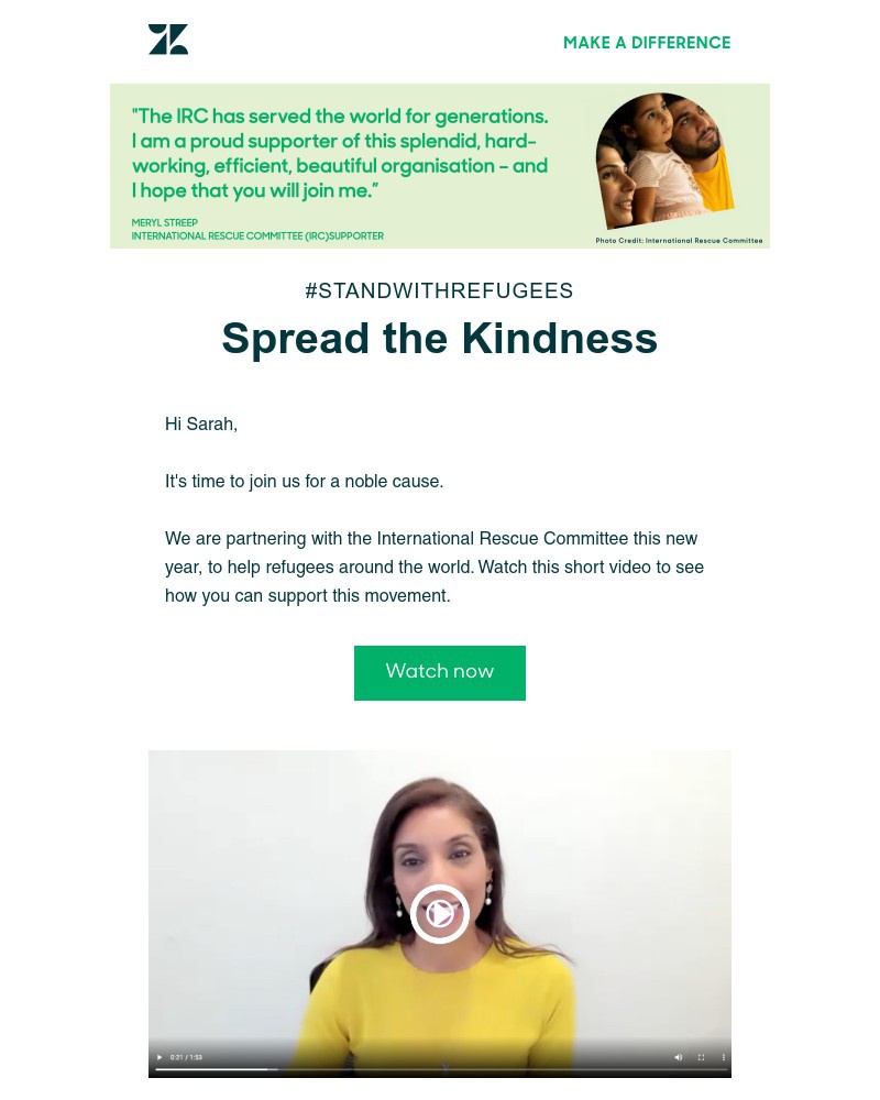 Zendesk - Sarah, it's time to spread the kindness