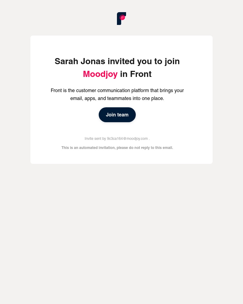 Front - Sarah Jonas invited you to Front